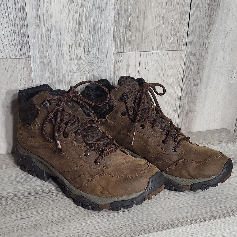 Merrell Mens 10 Moab Adventure Hiking Boot‎ J91819 Dark Earth Vibram Waterproof